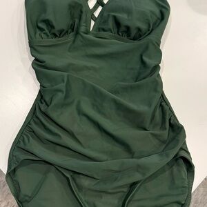 Kona Sol Deep Green One Piece Swimsuit